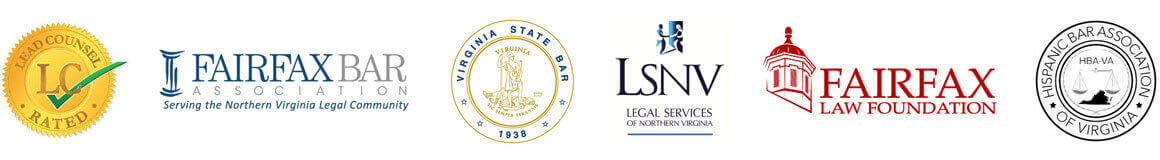 Lead Counsel Rated | LC | FairFax Bar Association | Serving the Northern Virginia Legal Community | Virginia State Bar 1938 | LSNV | Legal Services of Northern Virginia | FairFax Law Foundation | Hispanic Bar Association of Virginia
